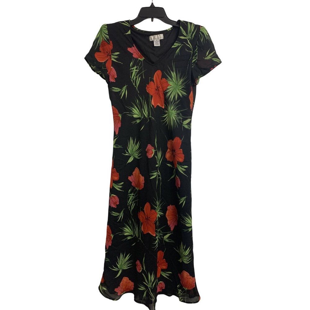 Dress Barn Floral Whimsigoth Fairy‎ Y2K Maxi Dress Size 12